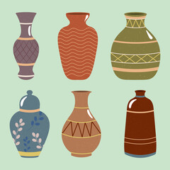 Wall Mural - decorative vases icon set