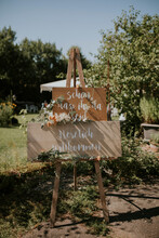 Welcome Sign At The Wedding Location