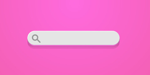 Minimal blank search bar on pink background