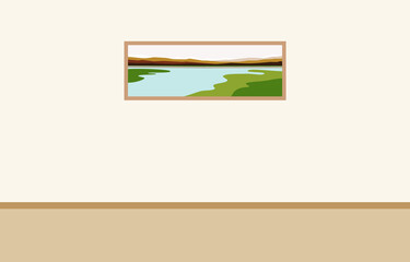 Wall Mural - Painting in the room. Flat style vector design template.