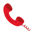 red telephone handset