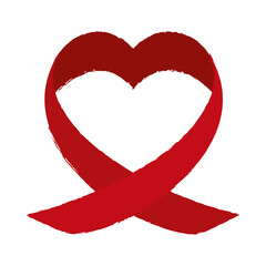 Wall Mural - hearted red ribbon