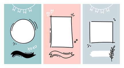 Poster - Social media stories and post creative Vector set. Background template with copy space for text
