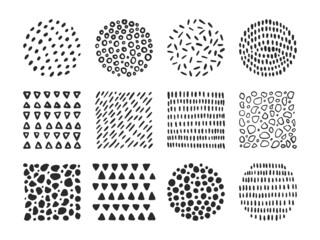 Poster - set of vector hand drawn patterns and textures. trendy graphic elements for your unique design