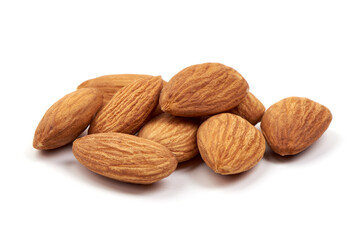 Poster - Almond. Almond nuts, close-up, isolated on a white background.