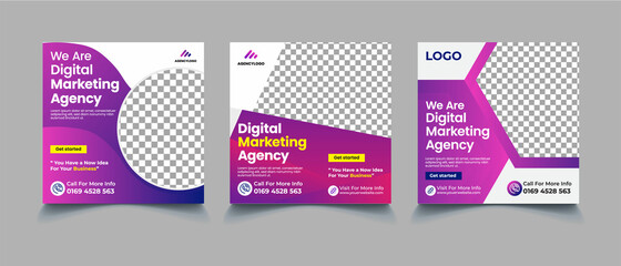 Wall Mural - Business marketing square banner template. Usable for social media post, banners, and websites.