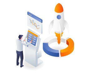 Poster - Man launching a rocket