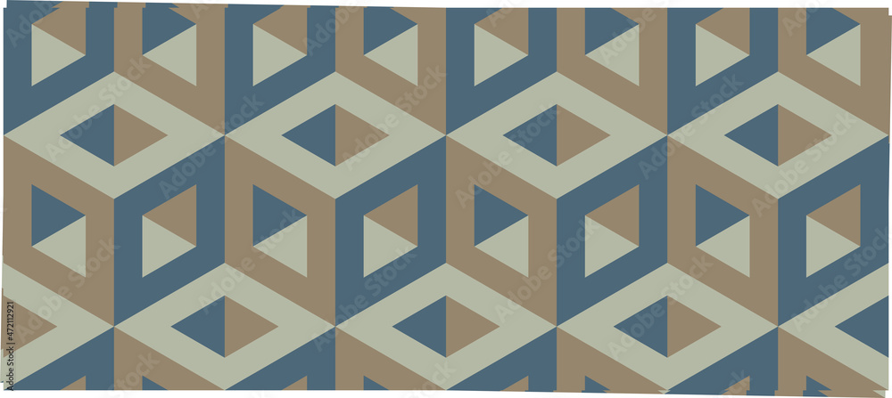 Seamless vector 3D pattern with optical illusions. Cubes. Op Art ...