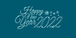 © Manuel Barrena - Happy new year 2022. Elegant text and snowflakes on a blue background. Congratulatory picture.