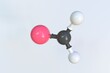 Formaldehyde molecule made with balls, scientific molecular model. 3D rendering
