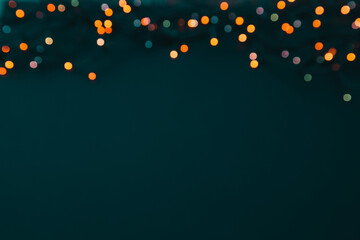 christmas lights on dark background