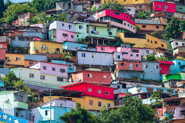 Caracas, Venezuela, 11.27.2021: view of a popular suburb located on a hill called 