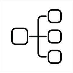 Canvas Print - hierarchical outline, thin, flat, digital icons for web and mobile. on a white background.