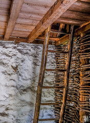 Poster - Hand Hewn Ladder in Old Shed