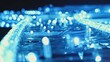 © rohawk - Winter Blue Christmas Holiday Illuminations LED Lamps Flickering Blinking and Pulsing at Night