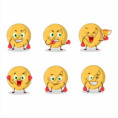 Sticker - A sporty dalgona candy agree boxing athlete cartoon mascot design