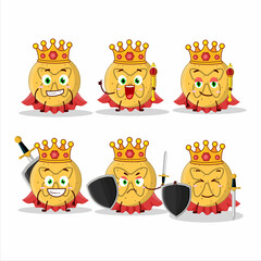 Wall Mural - A Charismatic King dalgona candy butterfly cartoon character wearing a gold crown