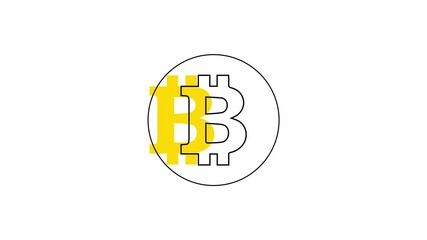 Poster - Bitcoin Speeding From One Side To Another, Game Concept Animation Loop to stop the icon