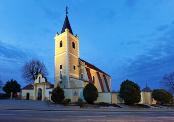 Church in village Blatne - Slovakia at night