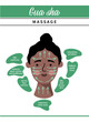 Gua Sha massage. Instruction of use nephritis stone scraper for facial massage. Acupuncture anti-aging traditional chinese medicine self care method. Home beauty routine. Vector flat illustration.