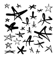 Wall Mural - Graffiti stars. Icon set spray tag style