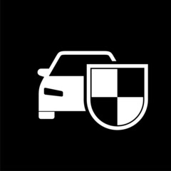 Canvas Print - Car shield icon isolated on dark background