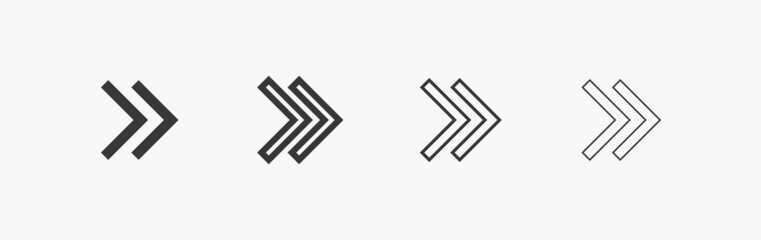 Poster - Simple triangular arrow icons set isolated on white background. Pointer vector for web and package in isolation