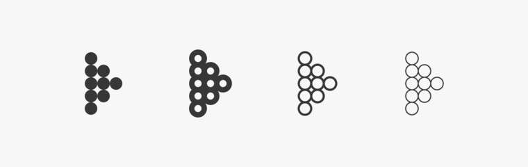 Poster - Triangular arrow from elipse. Arrow icon design for web and package