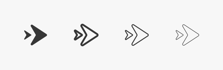 Poster - Linear icon set, group of arrows. Arrow vector on white