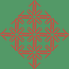 Poster - Cross stitched red and pink pattern seamless repeat background