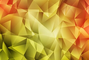  Light Red, Yellow vector polygonal template.