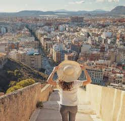 woman enjoying city landscape view