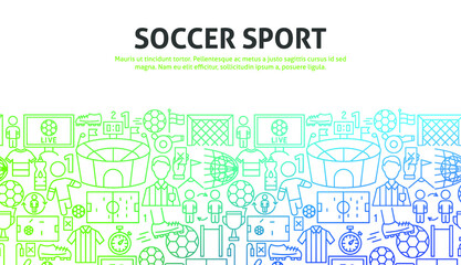 Poster - Soccer Sport Outline Concept. Vector Illustration of Outline Design.