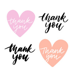 Poster - Thank You letter inscription on paper sticker, vector illustration