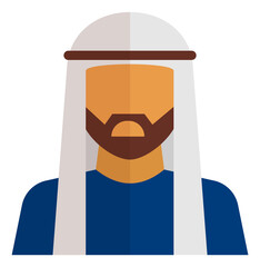 Sticker - Arab icon. Islamic man avatar. Muslim symbol