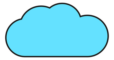 Wall Mural - Cloud flat icon. Simple blue sky element