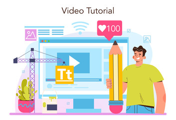 Poster - UX and UI designer online service or platform. User interface design