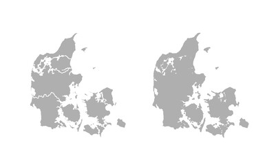 Canvas Print - Denmark map using lines on dark background