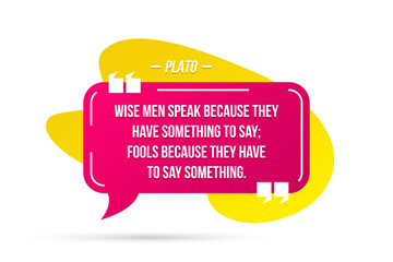 Poster - Speech bubble text quote with shadow. Vector illustration