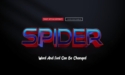 Wall Mural - Blue Red Spider Text Effect editable