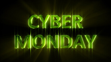 Poster - bright shining text for cyber monday give-away, isolated - object 3D rendering