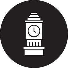 Clock Tower Glyph Icon