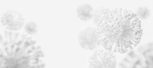 Macro Coronavirus(covid-19) Cell Omicron Variant B.1.1.529, Mutated Coronavirus SARS-CoV-2 Flu Disease Pandemic, 3D Render Illustration Isolated On White Background