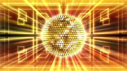 Wall Mural - mirror ball disco lights star glitter club dance party background.