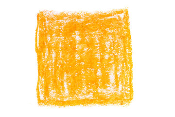 Aufkleber - orange square drawn with oil pencil isolated on white background