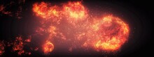 宇宙空間に飛び散る火の玉のイラスト