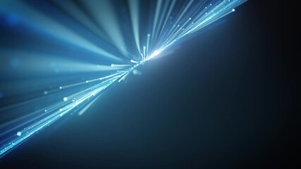 Wall Mural - Abstract Light Fiber Strings Flowing Background Loop/ 4k animation of an abstract wallpaper technology background with flowing powerful speed stroke patterns and depth of field seamless looping