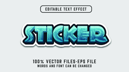 Poster - sticker modern text effect. editable text premium vectors