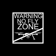 Sticker - Drone ban zone sign isolated on dark background