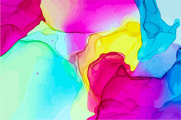 Abstract color background, vector alcohol painting, liquid ink technique